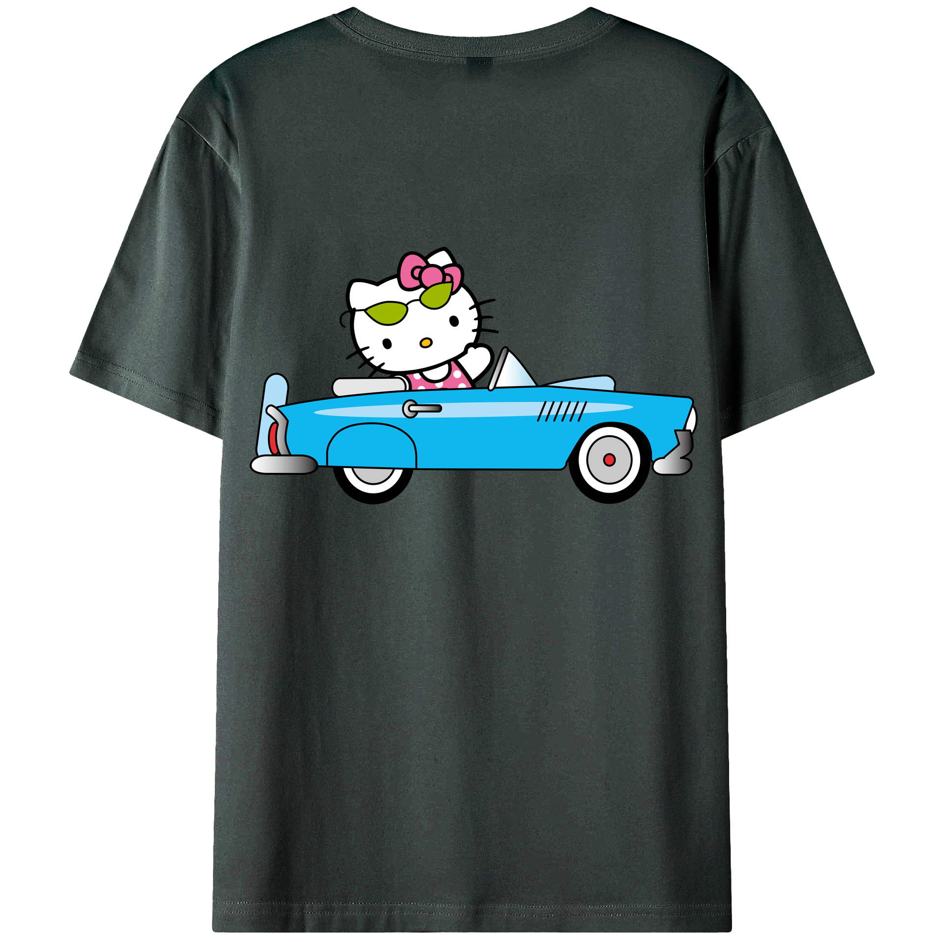 （画像用） Hello Kitty ハローキティ 綿100％ メンズ半袖Tシャツ（バックプリント） 通気性